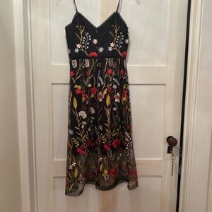 Shoshanna Women's Honoria Spaghetti Strap Fit and Flare Dress - size 0